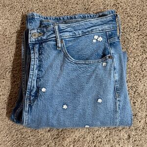 Old Navy Light Blue Women Jeans with White Floral Accents